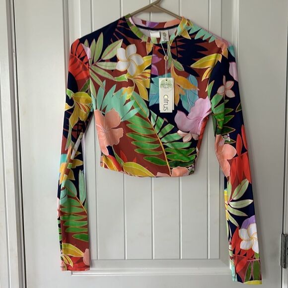 Citrus Standard Crop Rashguard Swim Top - Picture 2 of 7